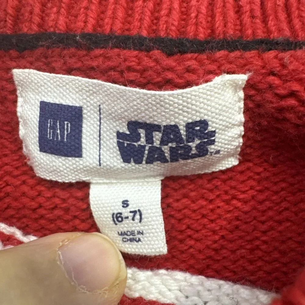 Gap X Star Wars Sweater Boys Small 6 S -7 Storm‎ Trooper Pullover